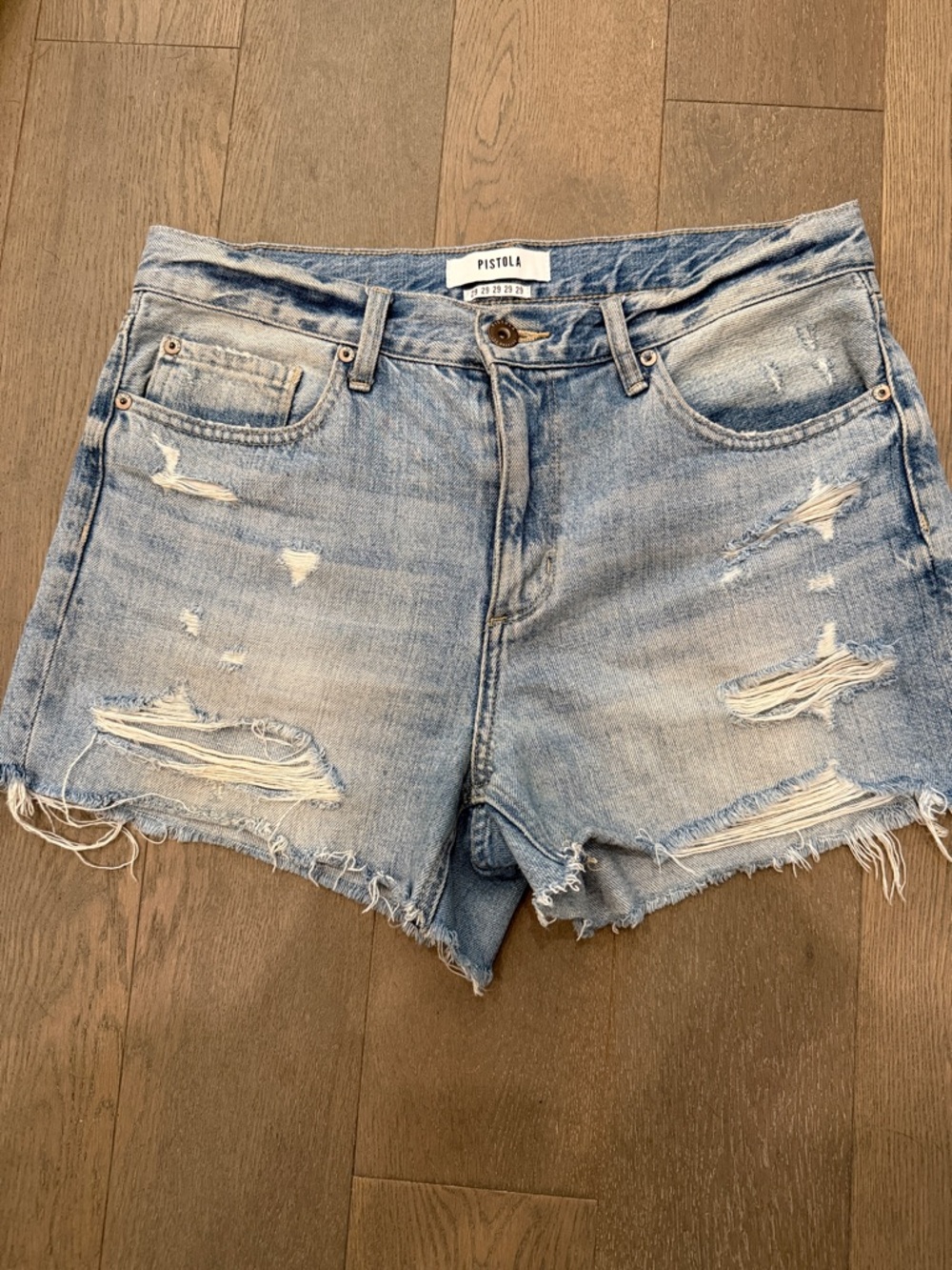 Pistola Distressed Denim Shorts